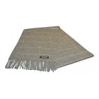100% Cashmere Scarf - Grey/Blue Check - Made in Scotland